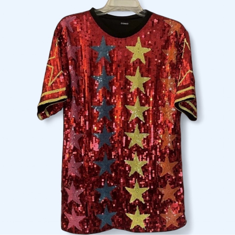American Vintage Colorful Star Sequin Dress